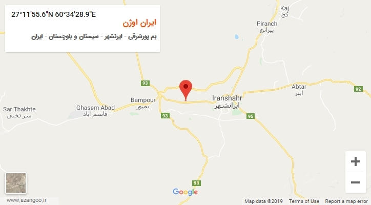روستای ایران اوژن بر روی نقشه