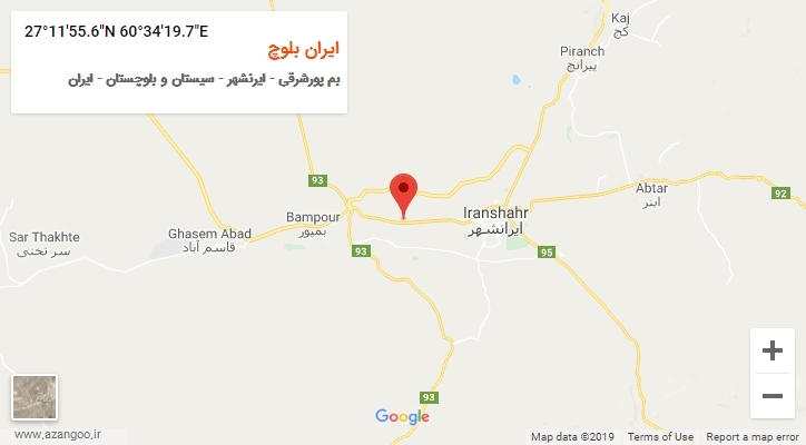 روستای ایران بلوچ بر روی نقشه