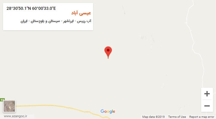 روستای عیسی آباد بر روی نقشه