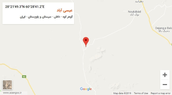 روستای عیسی آباد بر روی نقشه