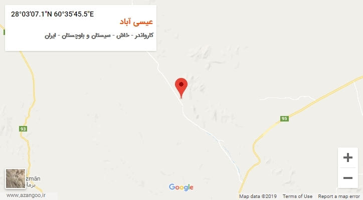 روستای عیسی آباد بر روی نقشه