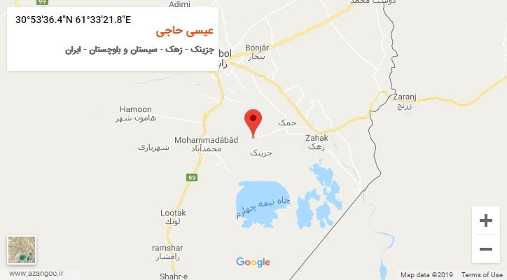 روستای عیسی حاجی بر روی نقشه
