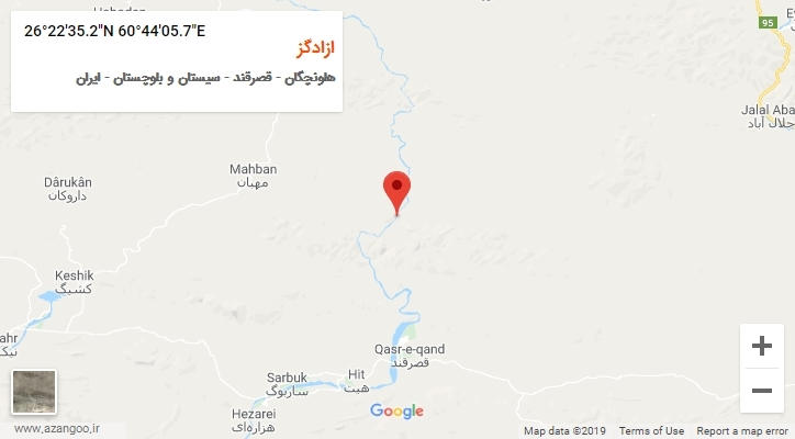 روستای ازادگز بر روی نقشه