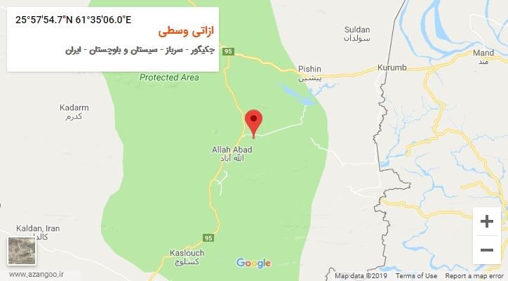 روستای ازاتی وسطی بر روی نقشه