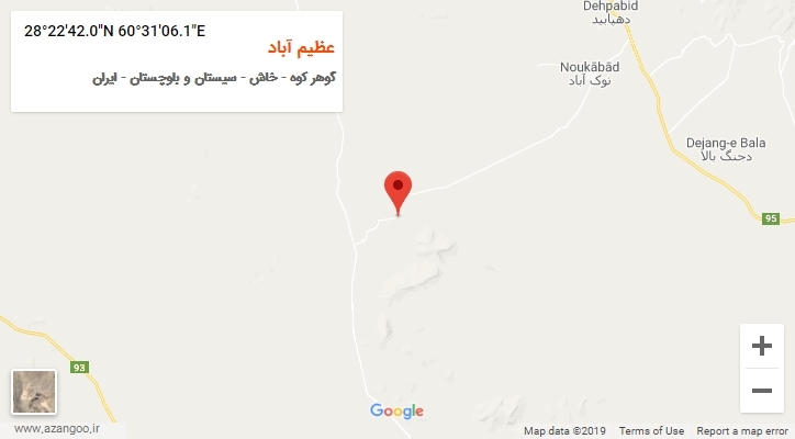 روستای عظیم آباد بر روی نقشه
