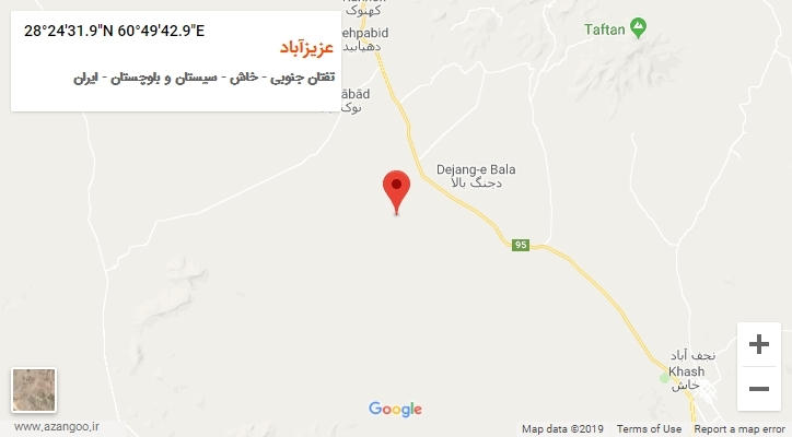 روستای عزیزآباد بر روی نقشه