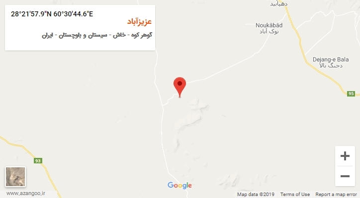 روستای عزیزآباد بر روی نقشه