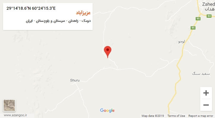 روستای عزیزآباد بر روی نقشه