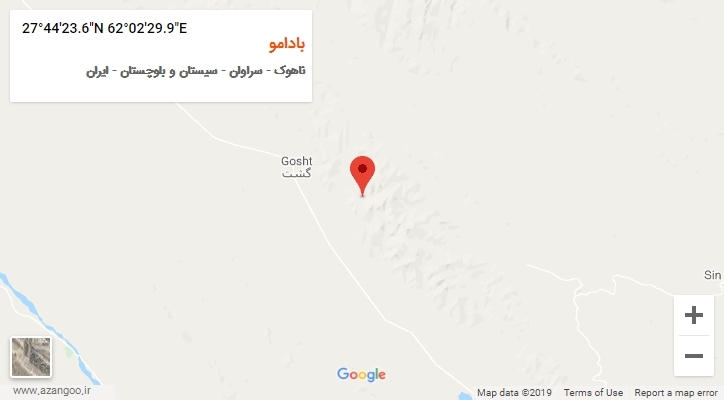 روستای بادامو بر روی نقشه
