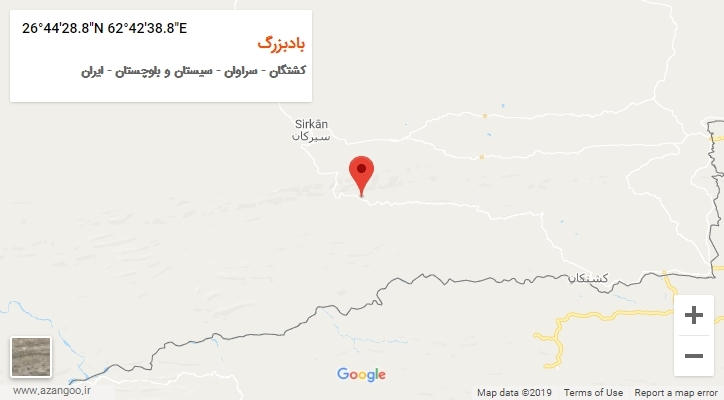 روستای بادبزرگ بر روی نقشه
