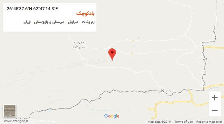 روستای بادکوچک بر روی نقشه