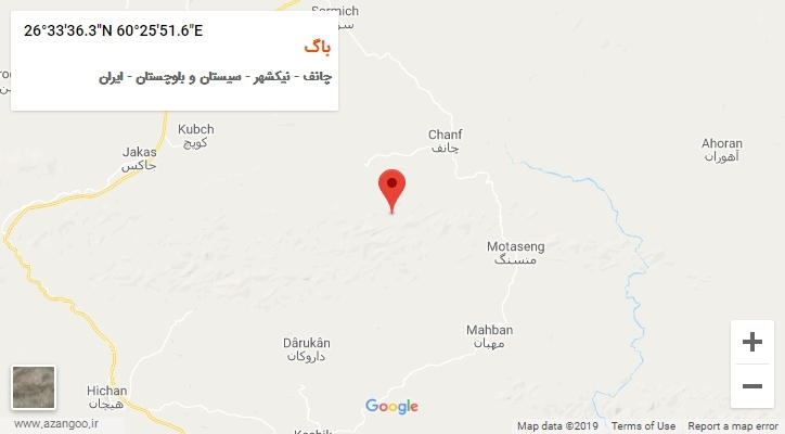 روستای باگ بر روی نقشه