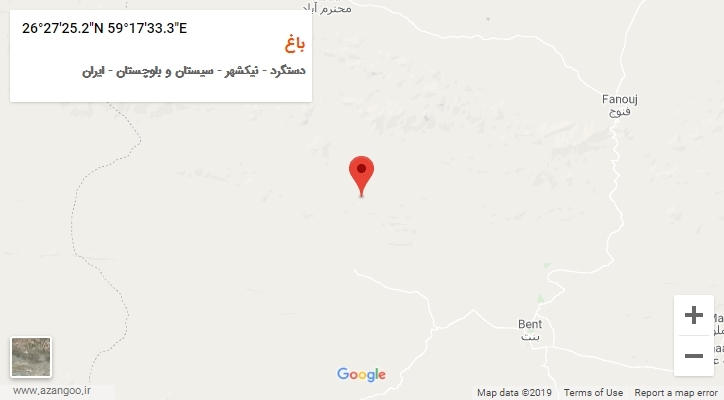 روستای باغ بر روی نقشه