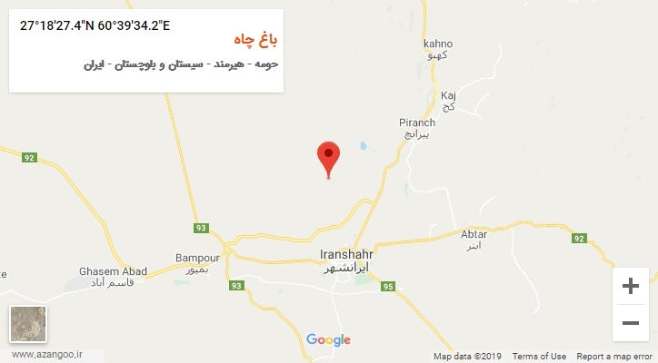 روستای باغ چاه بر روی نقشه