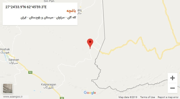 روستای باغچه بر روی نقشه