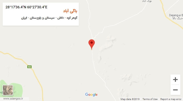روستای باگی آباد بر روی نقشه