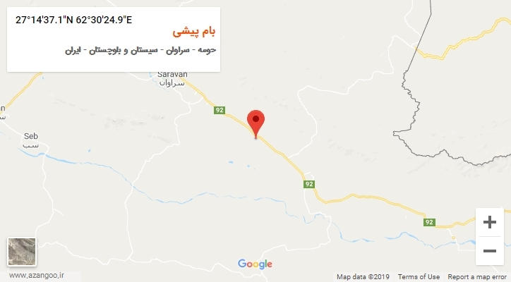 روستای بام پیشی بر روی نقشه