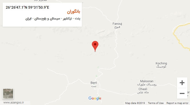 روستای بانگوران بر روی نقشه