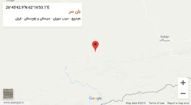روستای بان سر بر روی نقشه