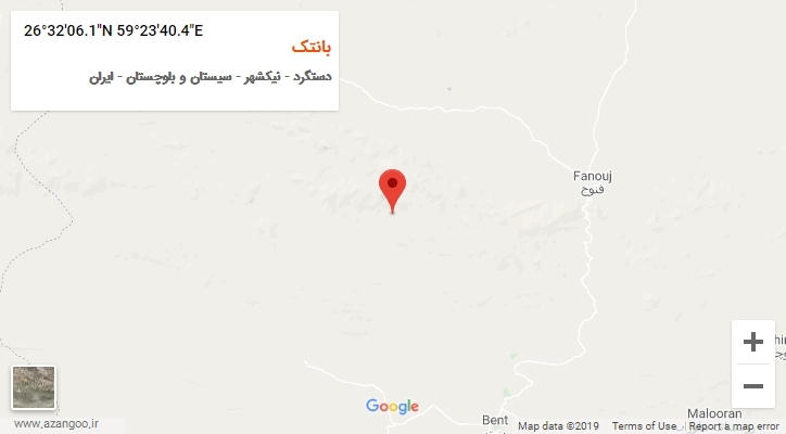 روستای بانتک بر روی نقشه