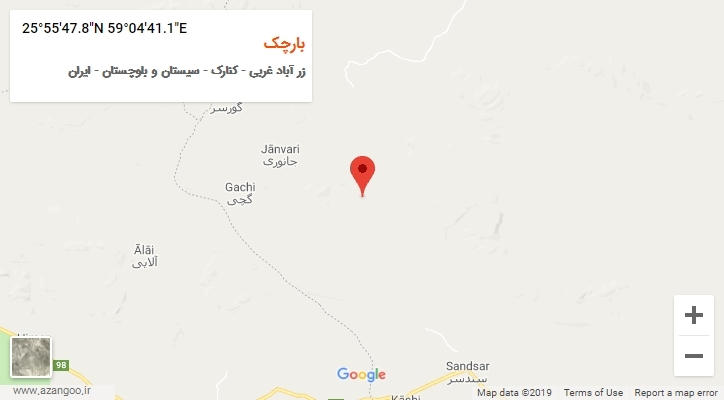 روستای بارچک بر روی نقشه