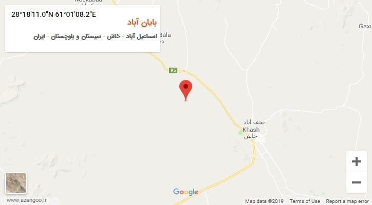 روستای بایان آباد بر روی نقشه