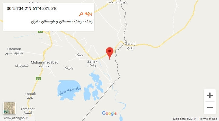 روستای بچه در بر روی نقشه