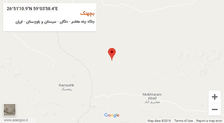 روستای بچهنک بر روی نقشه