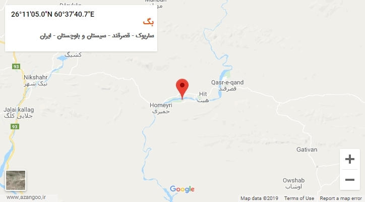 روستای بگ بر روی نقشه