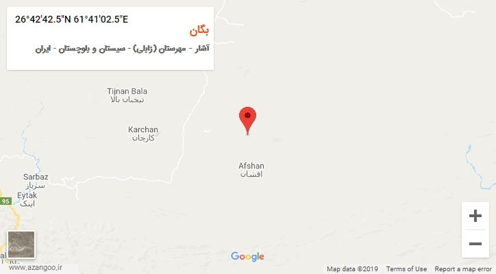 روستای بگان بر روی نقشه