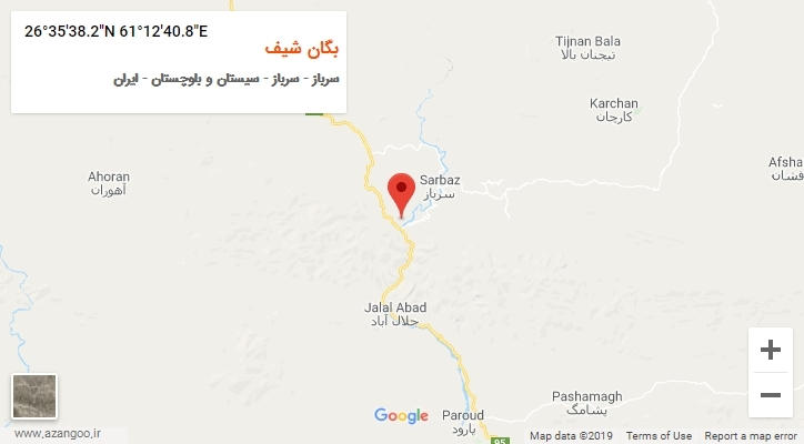 روستای بگان شیف بر روی نقشه