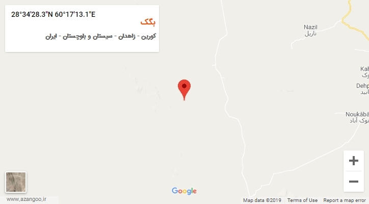 روستای بگک بر روی نقشه
