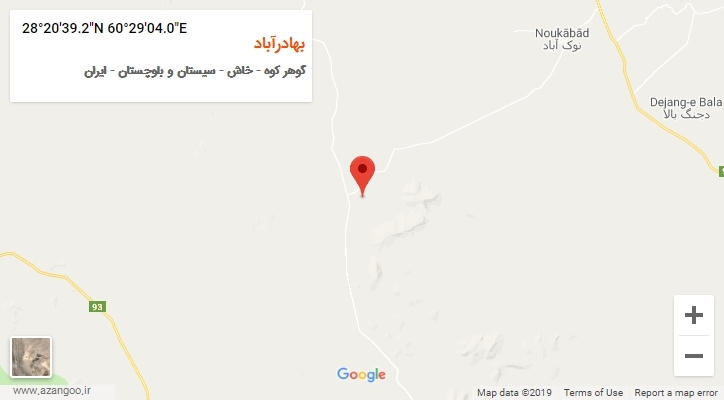 روستای بهادرآباد بر روی نقشه