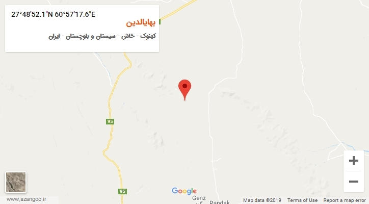 روستای بهایالدین بر روی نقشه