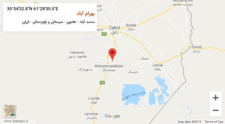 روستای بهرام آباد بر روی نقشه