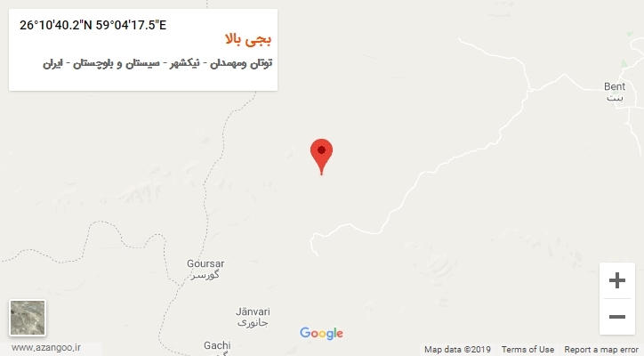 روستای بجی بالا بر روی نقشه