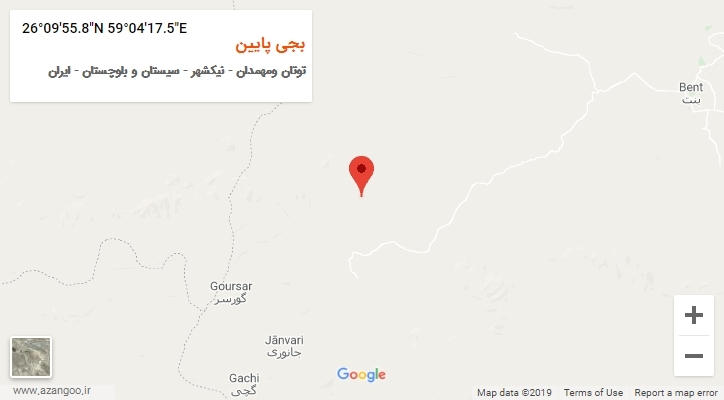 روستای بجی پایین بر روی نقشه