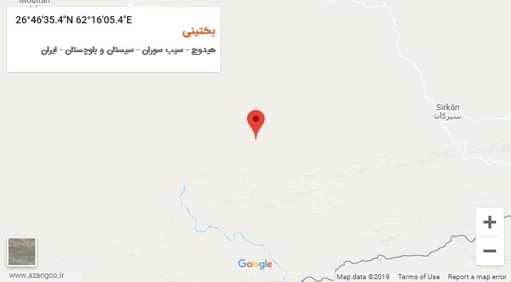 روستای بختینی بر روی نقشه