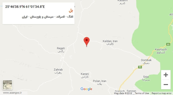 روستای بل بر روی نقشه