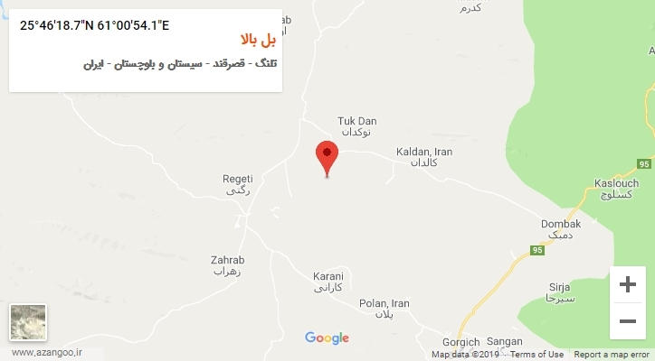 روستای بل بالا بر روی نقشه