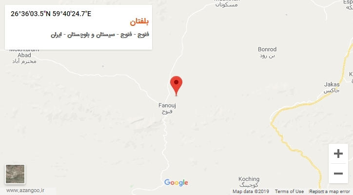 روستای بلفتان بر روی نقشه