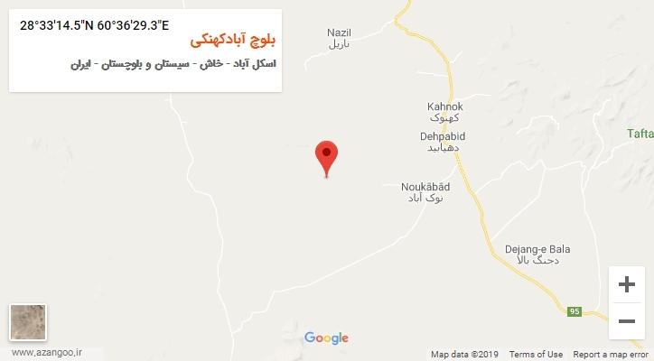 روستای بلوچ آبادکهنکی بر روی نقشه