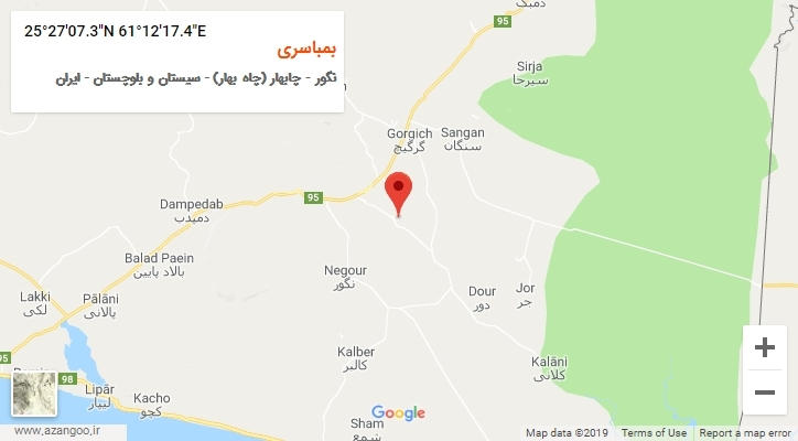 روستای بمباسری بر روی نقشه