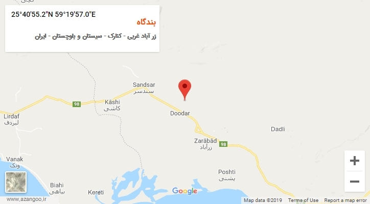 روستای بندگاه بر روی نقشه