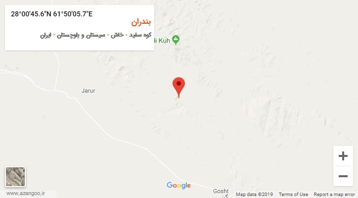 روستای بندران بر روی نقشه