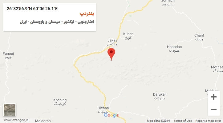 روستای بندردپ بر روی نقشه