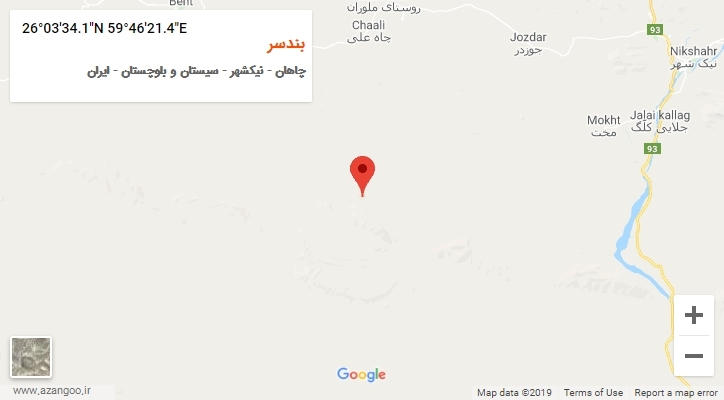 روستای بندسر بر روی نقشه