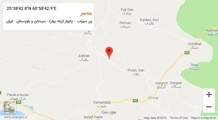 روستای بندسر بر روی نقشه