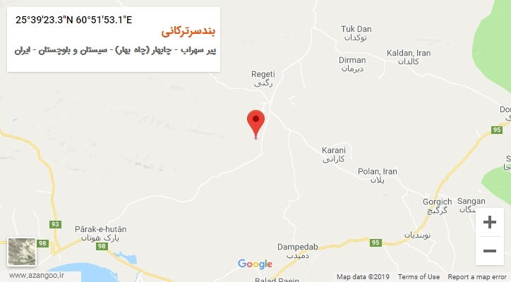 روستای بندسرترکانی بر روی نقشه