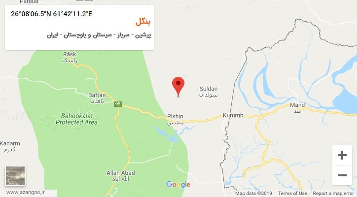 روستای بنگل بر روی نقشه